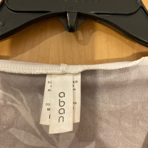 Y2K~ ABAN Long sleeve Silky poly spandex design T-shirt..SizeLarge - Picture 4 of 4